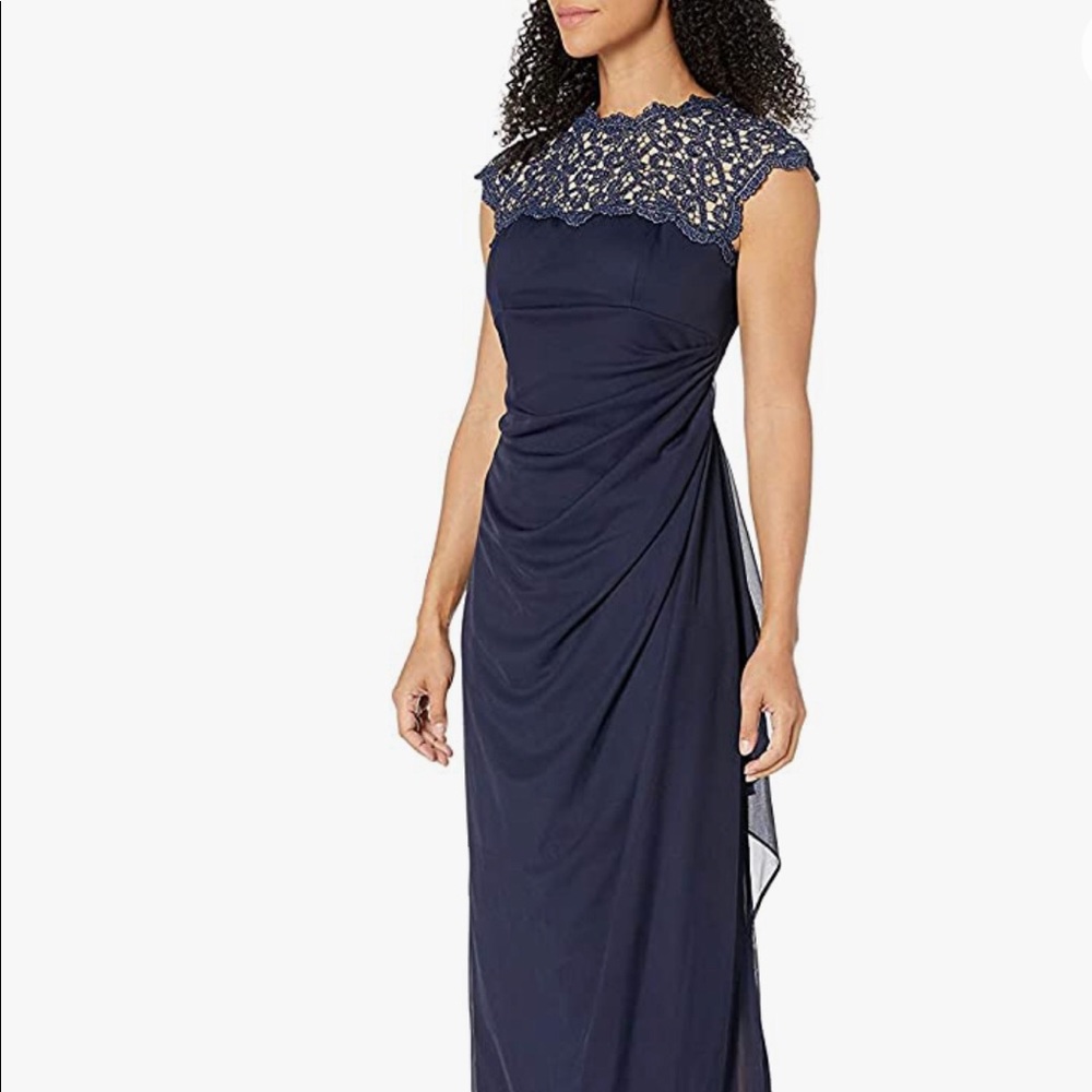 Beautiful Alex Evening Navy blue gown